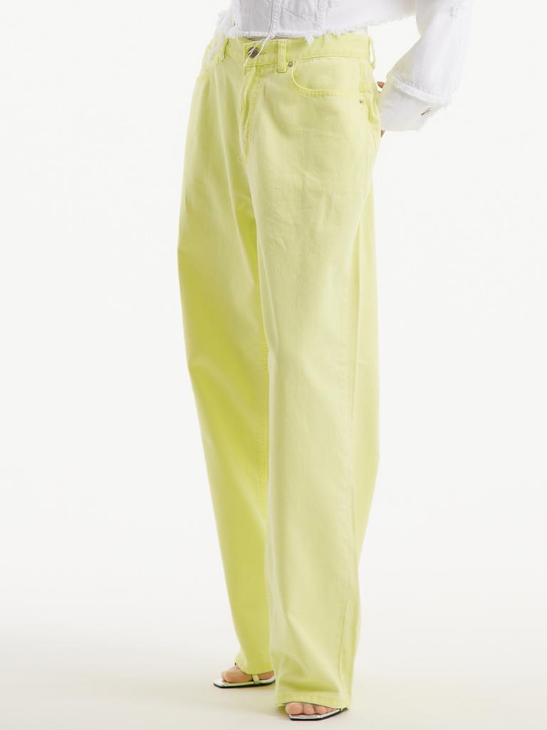 UNKNOWN PLANET Up-387 Wide Pigment Pants Lime