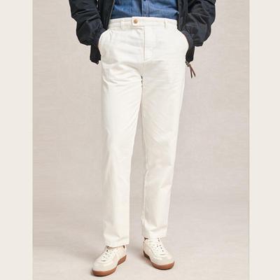 Men's 25-Year-Style White Cotton Slim Fit Khaki Pants - Spring/Autumn Versatile Casual Straight-Leg