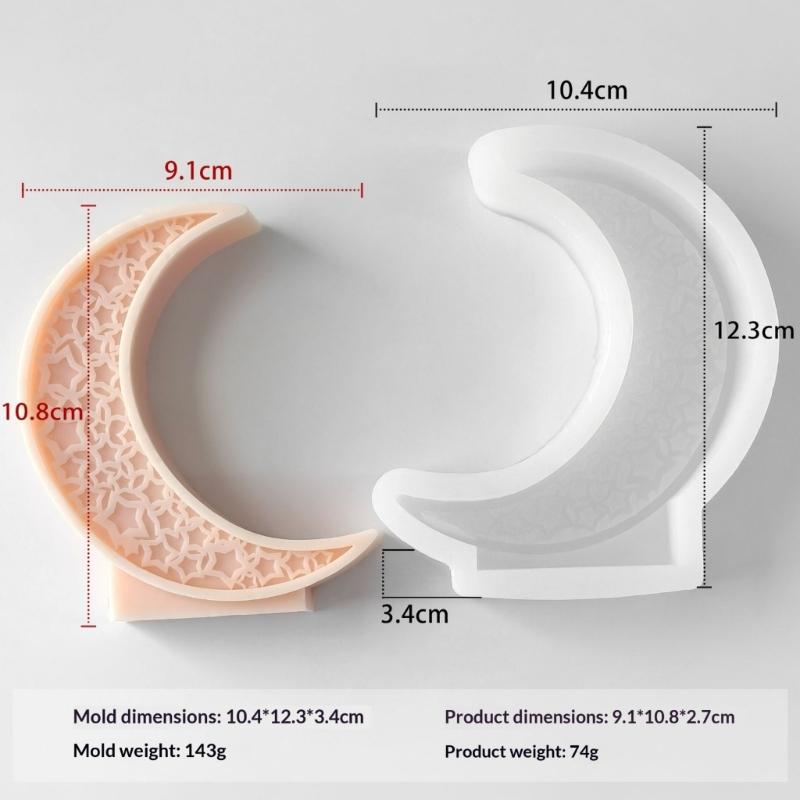 Flexible Sturdy Silicone Mould Fashion Accessory for Making Unique Moon Shaped Candle and Home Decorations