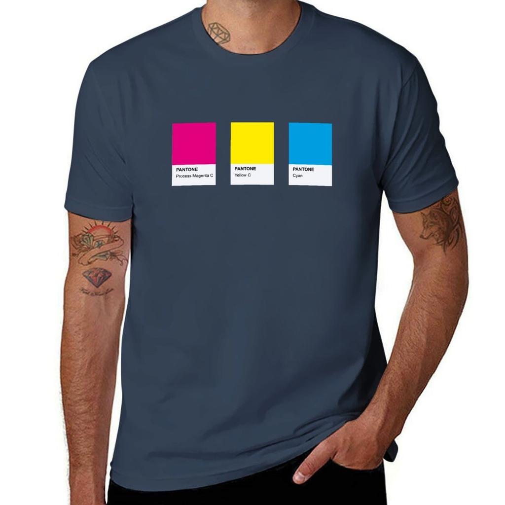 T-Shirt Colore LGBT Palette Pantone Comunità Pansexuale Design Casual Urbano Vestibilità Larga