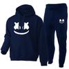 Marshmello Smile Face Hoodie Jogginghosen Set Unisex Oversized Lässig Winter Trainingsanzug