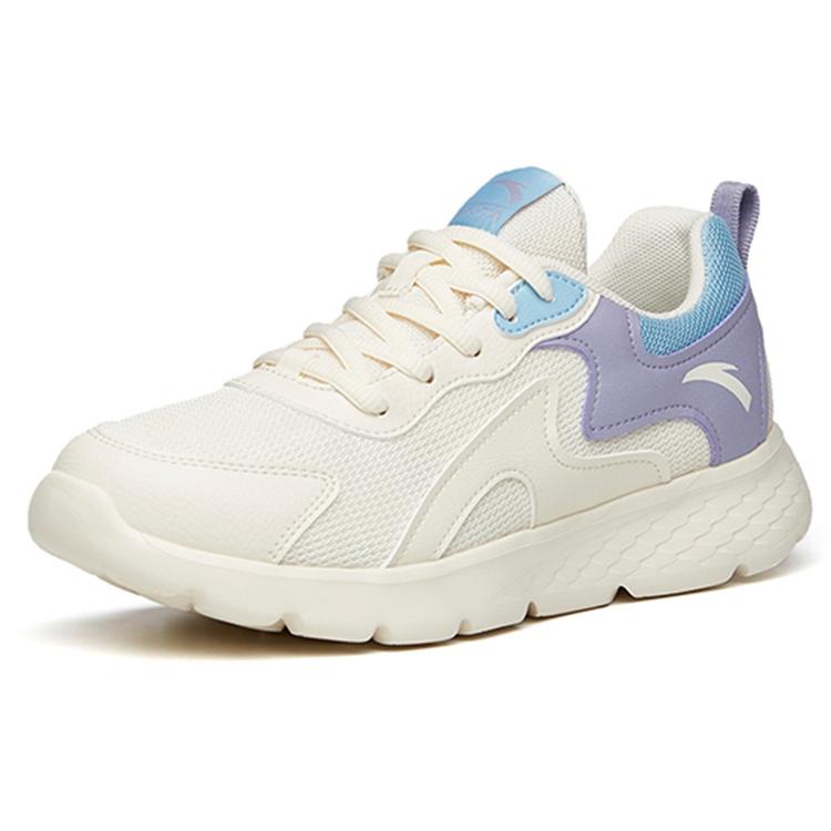 New Anta Running Collection Cushioned Anti Slip And Wear Resistant Lightweight Low Top Running Shoes Women's White Purple 922145521-4
