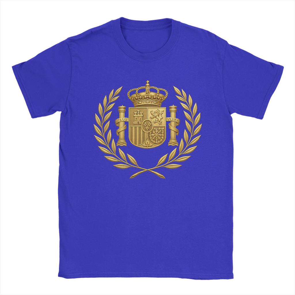 Stemma di Spagna Emblema Spagnolo Espania T-shirt Estiva 100% Cotone T-shirt Unisex alla Moda Maglietta Larga Manica Corta