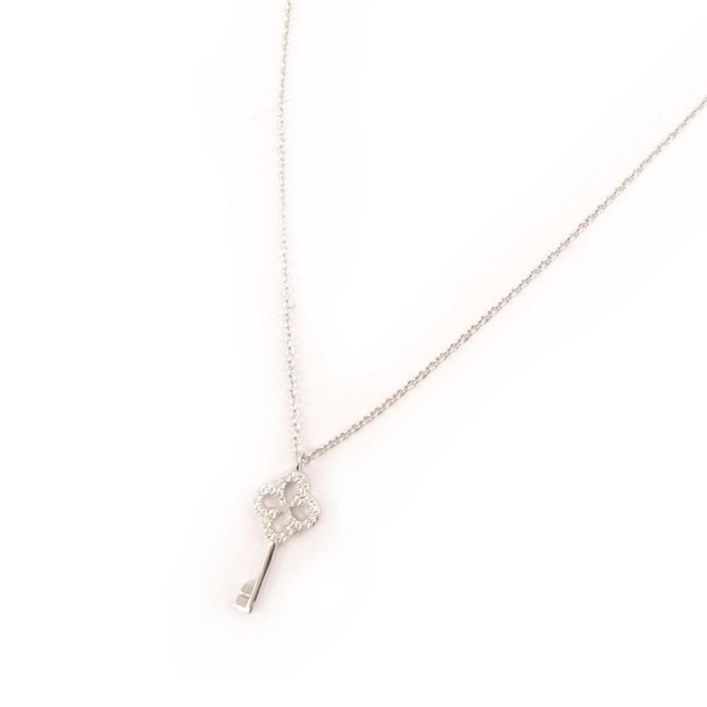 Altesse [L0159] - White Silver 'Key of Mysteries' Necklace