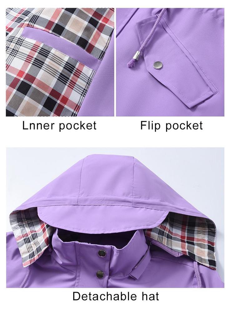 New Women's Water-Repellent Trench Coat with Plaid Lining - High-Quality Jacket