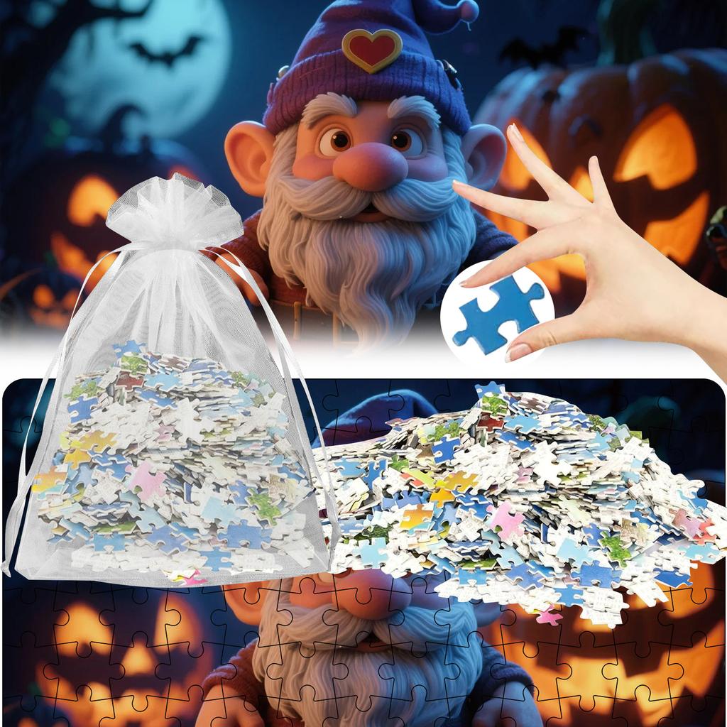Roztomilé fotografie halloweenských puzzle, puzzle, rodinné vzdělávací hry, rodinné dekorativní obrazy.