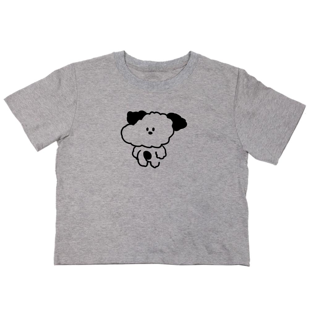 AWESOMEUS A Stray Puppy Crop Short Sleeve T-Shirt_ 5 Colors