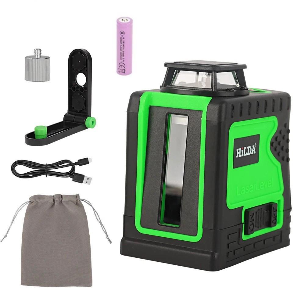 Mini Laser Level: 2-Line Green Light, Strong & Thin, Auto-Winding