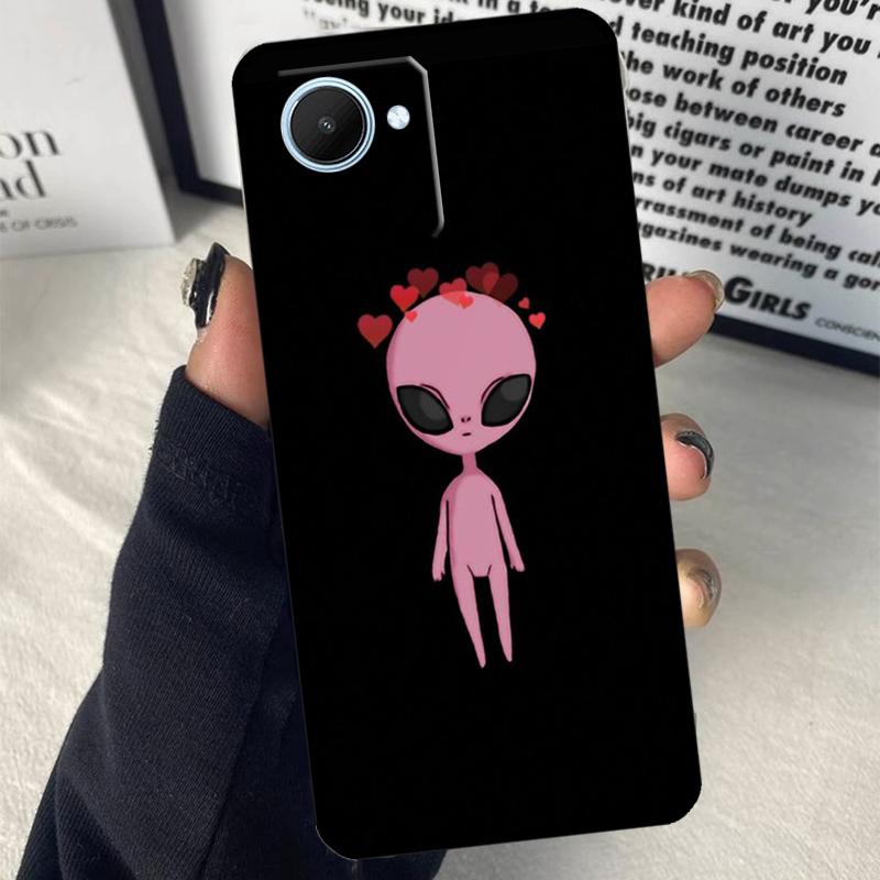 Cartoon Space Alien UFO For Realme C55 C75 C67 C63 C51 C61 C53 C35 C65 C71 11 12 13 14 Pro Plus GT6 GT7 15 Pro Case