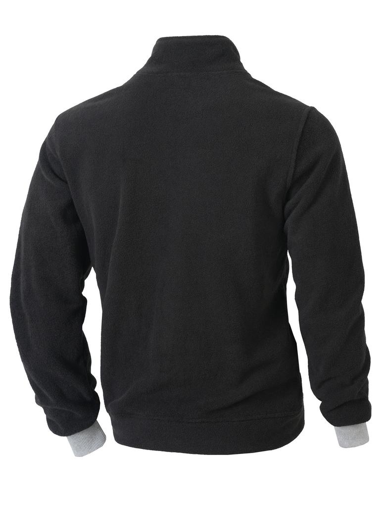European & American Slim Fit Stand Collar Zipper Pullover for Men's Autumn & Winter Casual Wear
