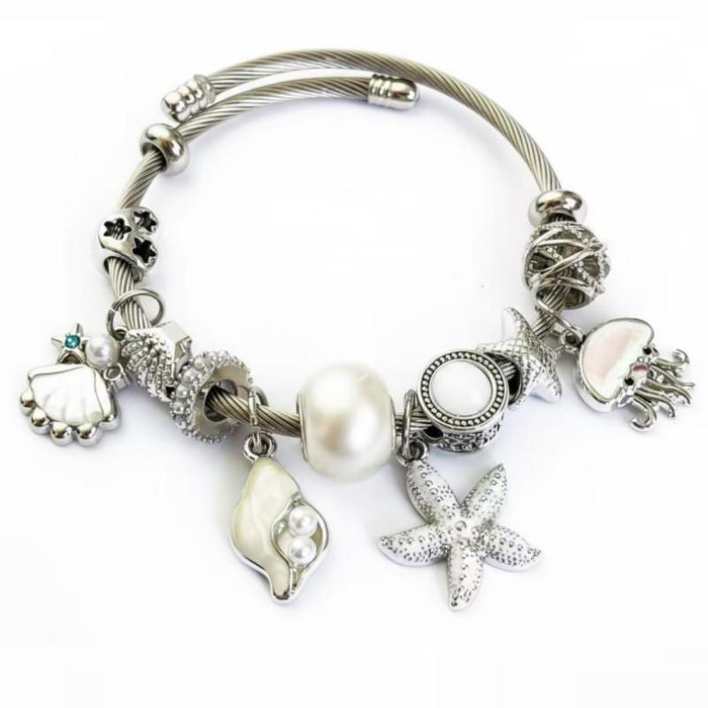 Ocean Starfish Beaded Bracelet With Shell Dolphin Heartshaped Jewelry For Women