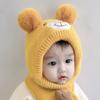 Solid Color Baby Beanie Cap Bear Kids Crochet Hat Cute Kids Ear Protection Hat  Boys