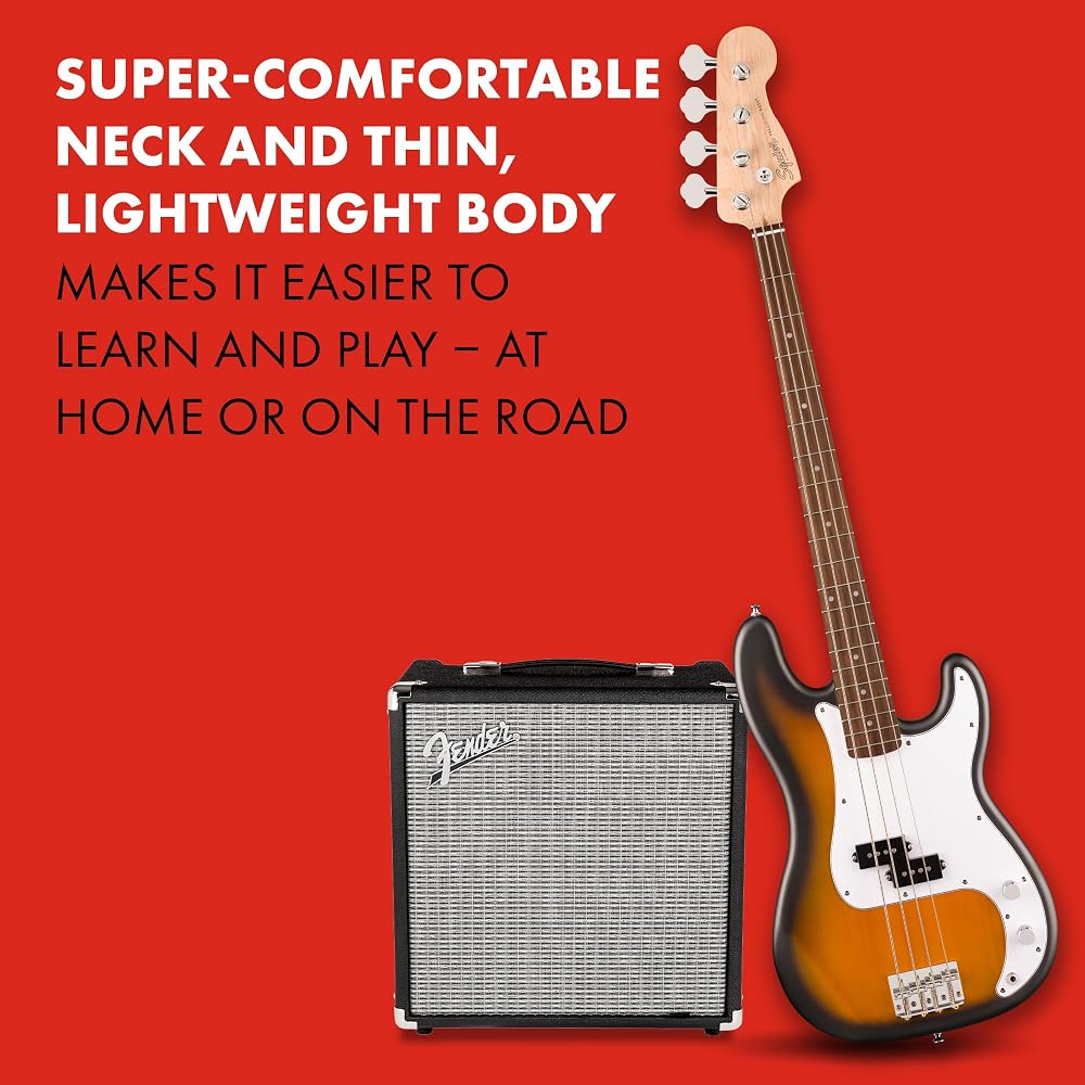 Squier by Fender Squier Electric Bass Debut Collection™ Precision Bass®, Laurel Fingerboard, Whit...