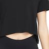 Nike Solid Crew Neck Loose Cropped Short Sleeve T-Shirt Women Tops Black DM7026-010