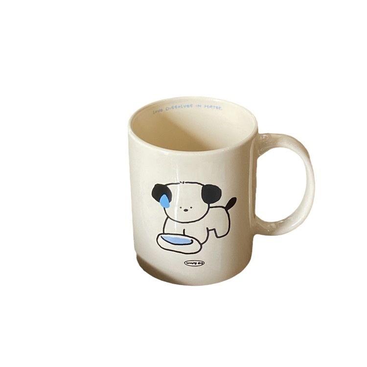 Cute Sweat Puppy Ceramic Cup Couple High-looking Mug Afternoon Tea Coffee Cup Household Tea Drinking Water Cup