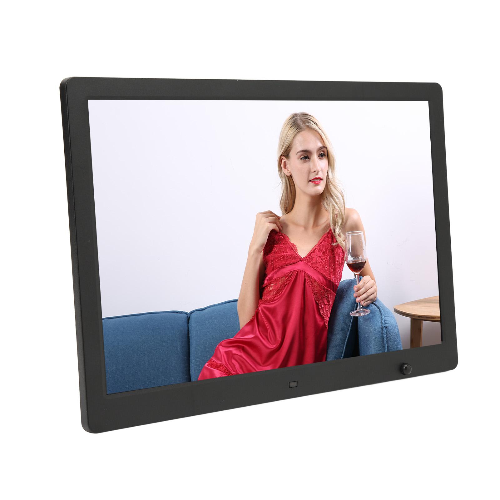 

15,4-дюймовая цифровая фоторамка HD многофункциональная фоторамка с датчиком человеческого тела и пультом дистанционного управления EU Plug