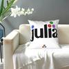 Julia Hex Logo Square Pillowcase Pillow Cover Cushion Decor Comfort Throw Pillow for Home Car