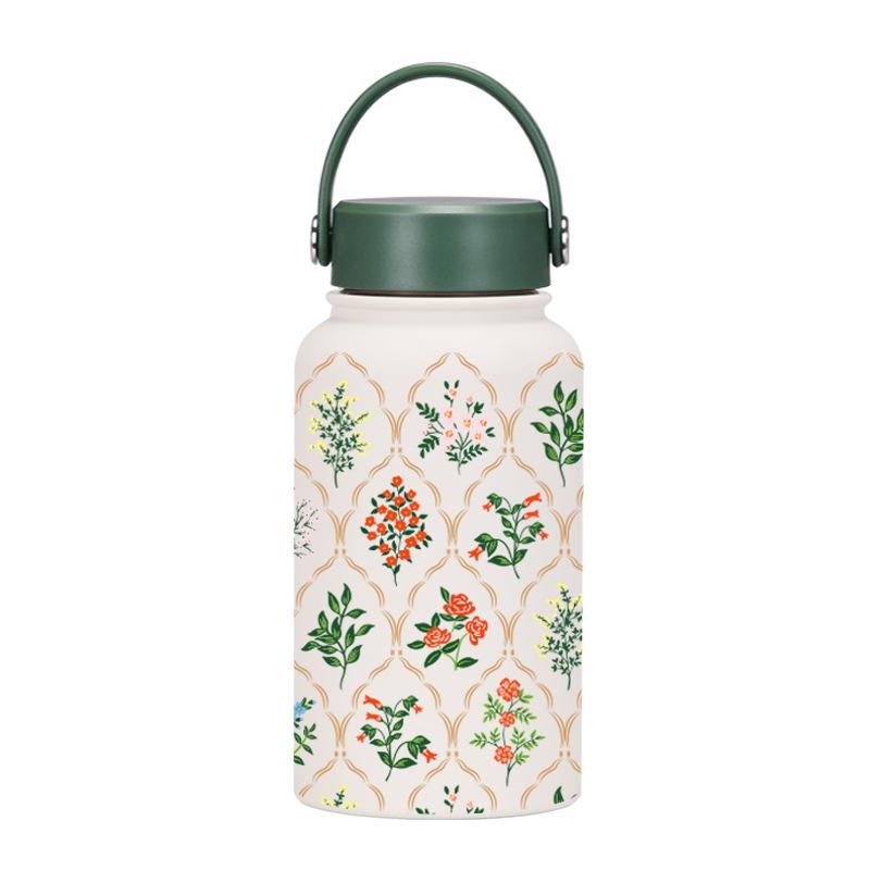 650Ml Thermos Cup Wide Mouth Portable Vacuum Children'S Student Sports Kettle Outdoor Printing Water Cup