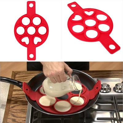 7 Holes Pancake Egg Ring Maker Silicone Nonstick Kitchen Cooking Tool