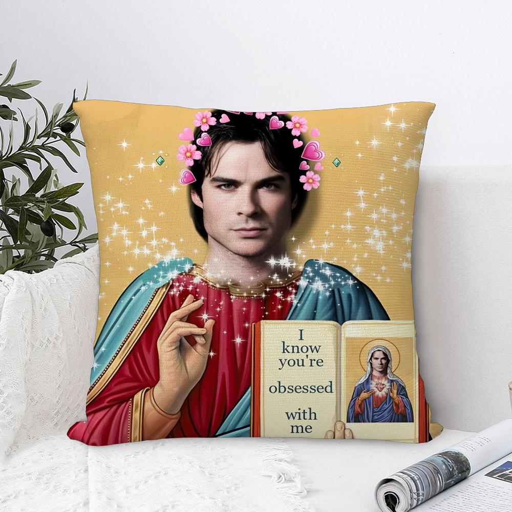 D-Damon Salvatore Kissenbezug Sofa Dekorativ Zuhause Zweiseitiger Druck Plüsch Quadratisch Dekorative Kissenbezüge Kissen Deko Abdeckung