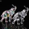 Schattig Kristallen Olifantenbeeld Mini Dierenbeeldje Baby Olifant Ornamenten Handwerk Bureau Kristallen Ornamenten Woonkamer