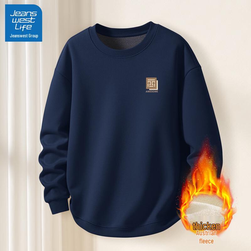 

JEANSWEST LIFE Men s Fleece-Lined Crew Neck Sweatshirt XL (180)