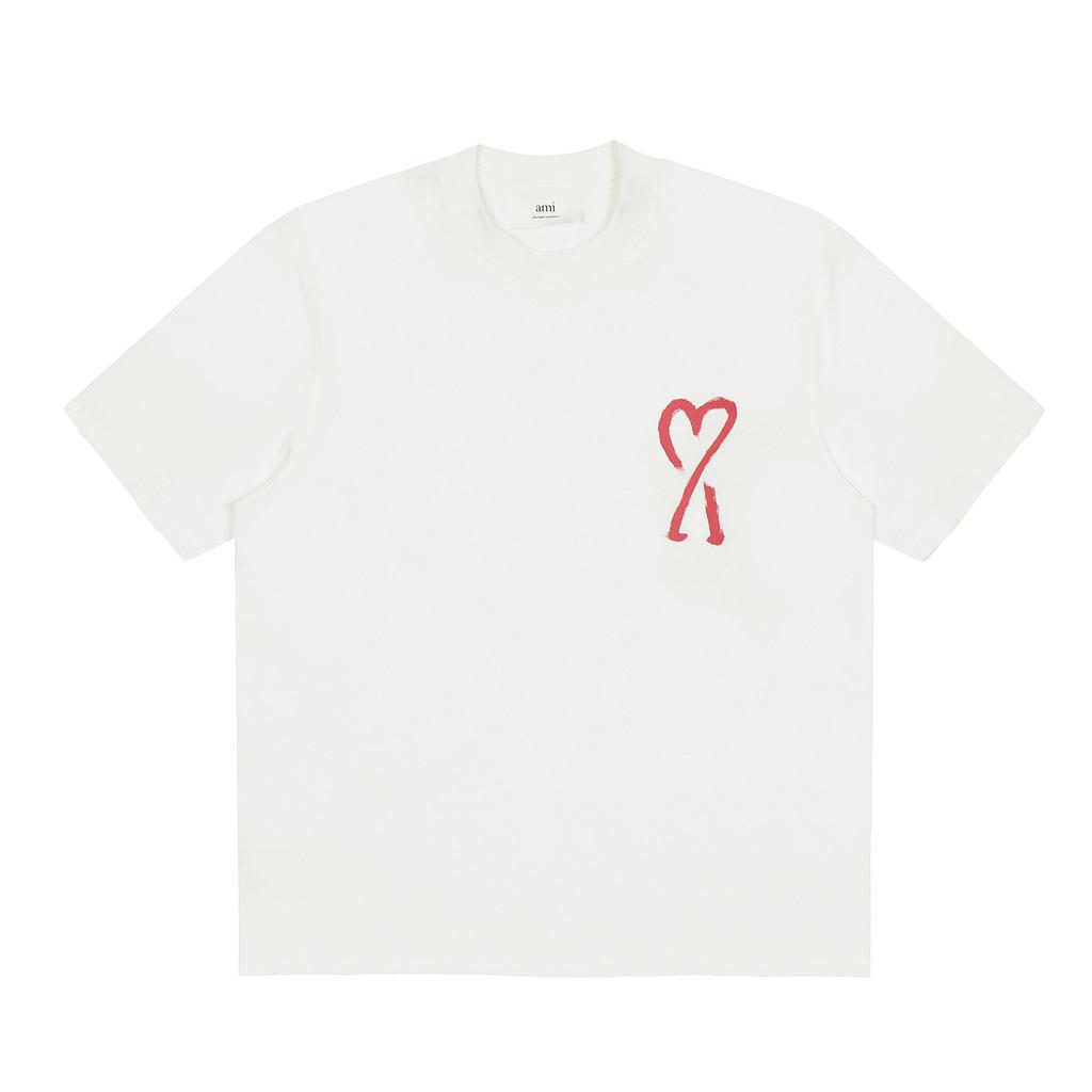 AMI 2025 Summer New Loose Plus Size Pure Cotton Printed Men's T-shirt