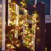 2–10 m künstliche grüne Efeublätter mit LED-Lichterkette für Zuhause, Schlafzimmer, Dekoration, Hochzeit, leuchtende künstliche Pflanzengirlande, Heimdekoration