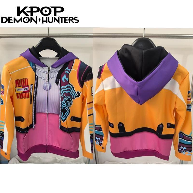 

Детская куртка Руми Охотник на демонов K-pop Косплей костюм Детский Ребенок Девочки Толстовки Маскировка Ролевая игра Фантазия Одежда M/125-145cm медный роз
