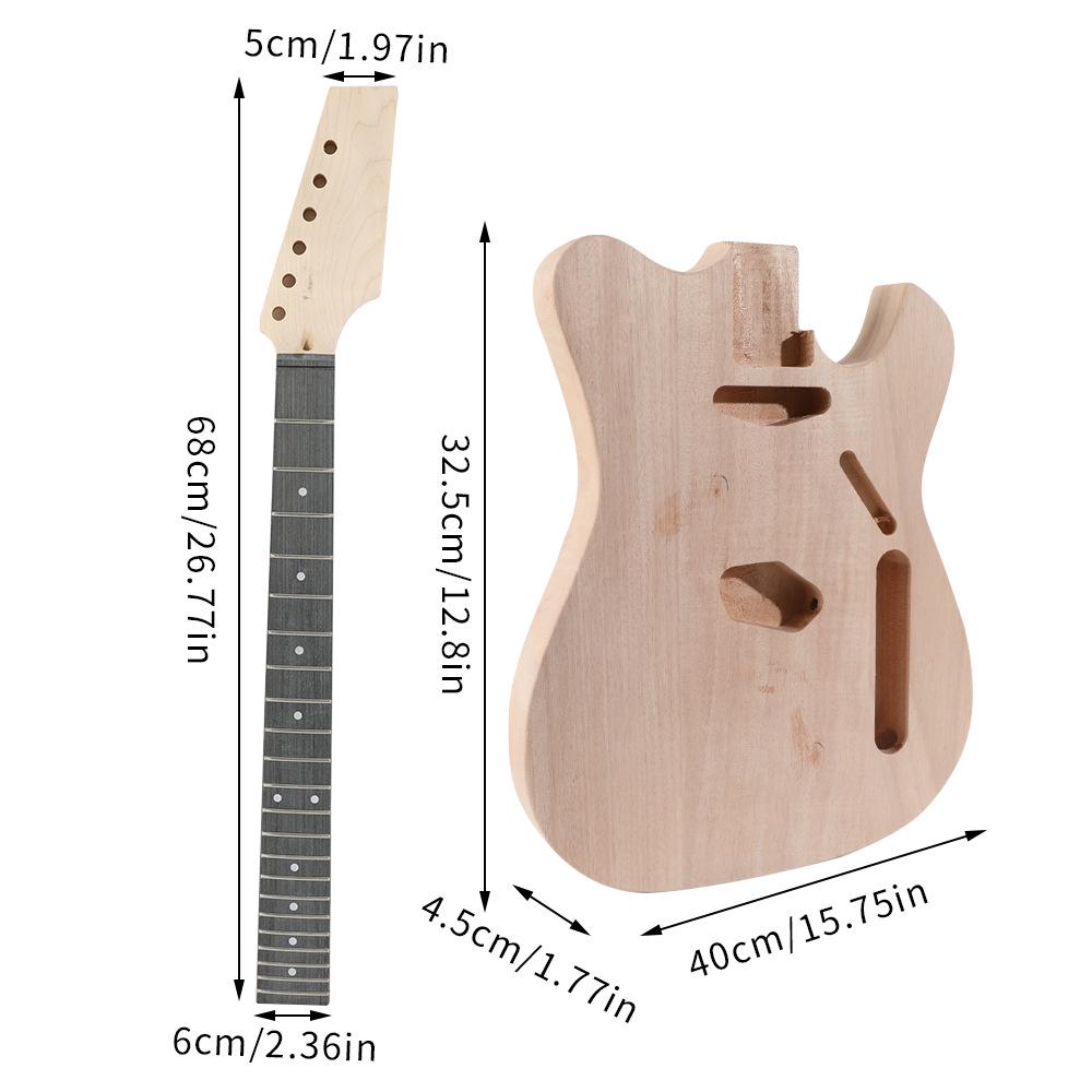 DIY Electric Guitar Kit: Semi-finished Rock Musical Instrument with Body and Neck.