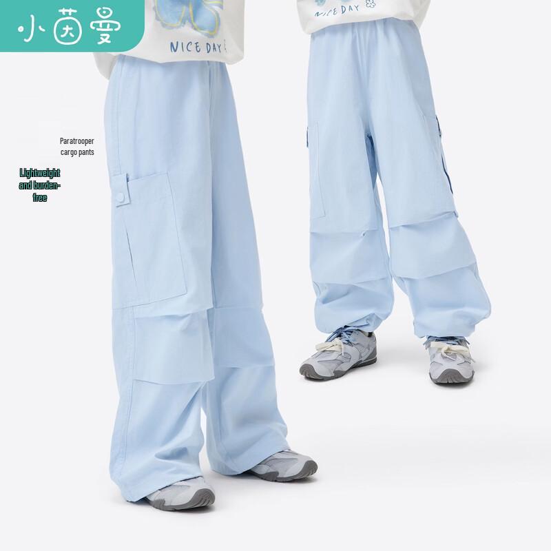 Xiaoyinman Girls  Pure Cotton Casual Cargo Pants 140
