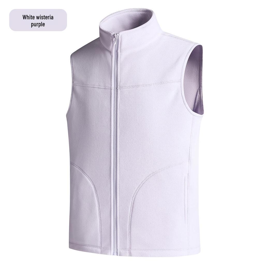 Autumn/Winter 2026 Unisex European Size Fleece Vest for Hiking and Fitness - Warm Sleeveless Jacket
