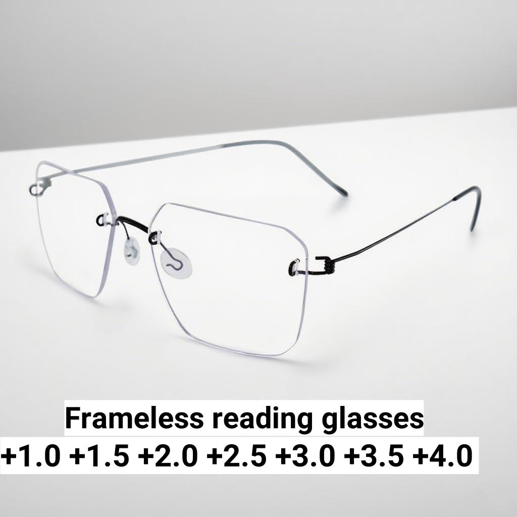 New Retro Frameless Bifocal Men's Reading Glasses Ultra Light Neutral Frameless High-definition Anti Blue Light Glasses
