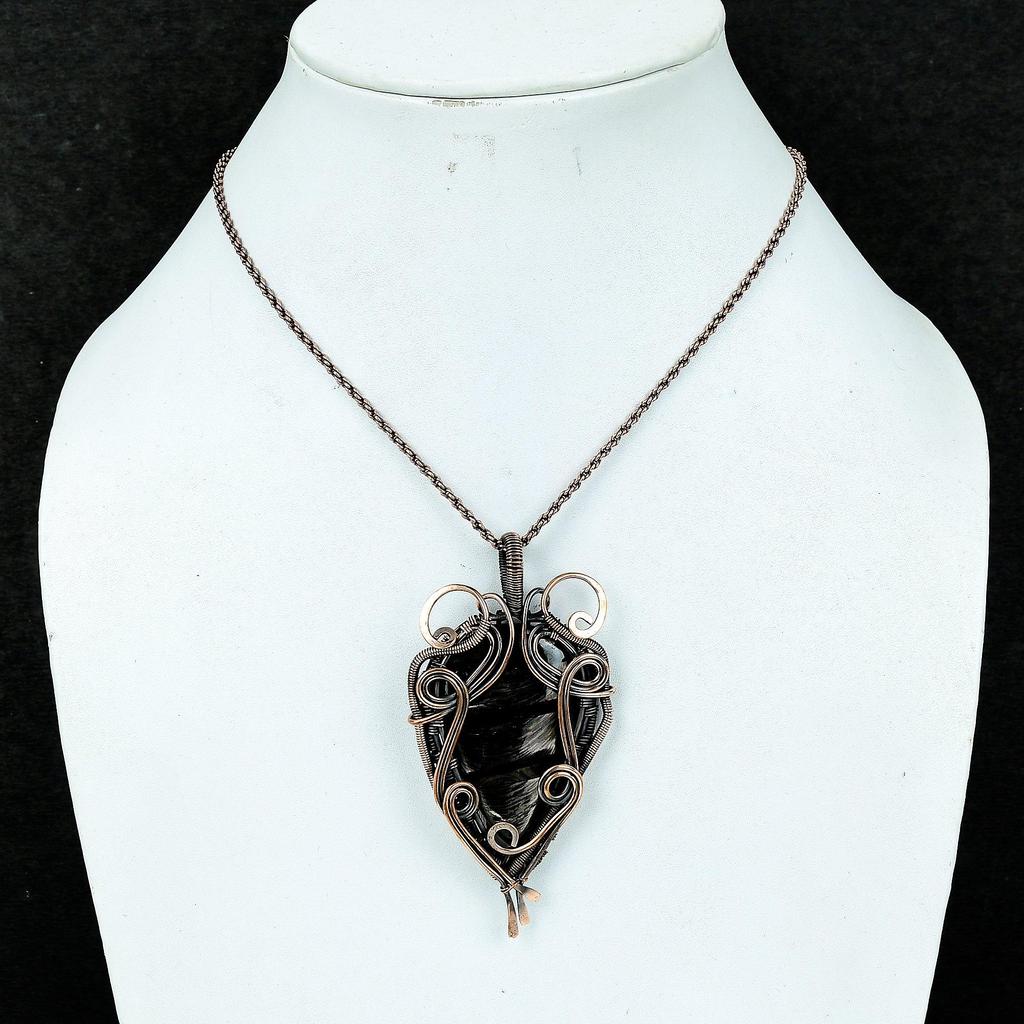 Hypersteen 999 Copper Wire Wrapped Pendant, Handmade Gemstone Jewelry Pendant Gift For Birthday