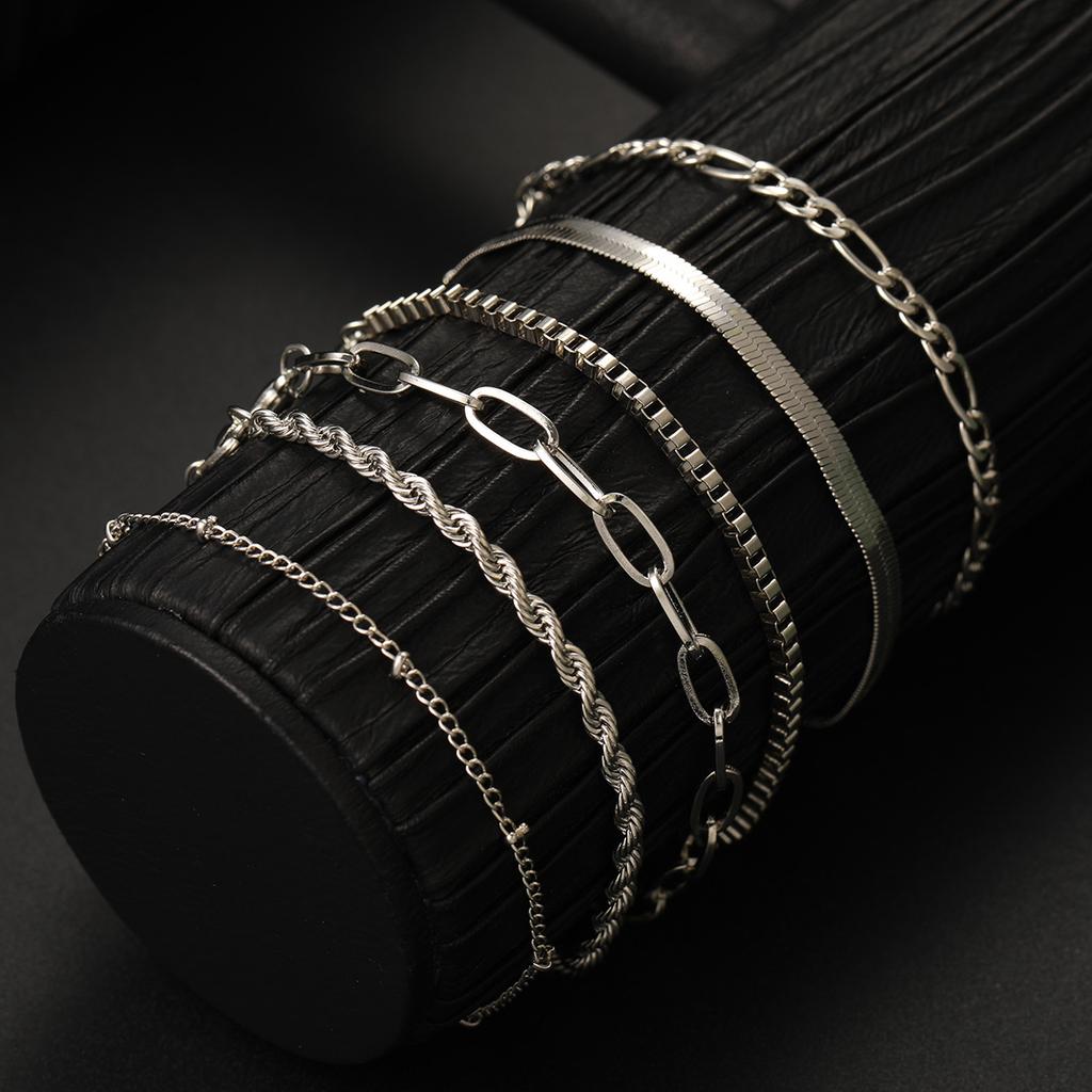 New 6 Pcs Gold Color Bracelet Set Boho Retro Thick Twist Cuban Chain Bracelet for Women 2026 Trendy Quality Jewelry Gifts