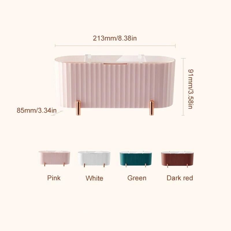 Desktop Kosmetik Lagerung Box Staub-proof Make-Up Organizer Für Wattepads Tupfer Schönheit Ei Halter Bad Schmuck Organizer