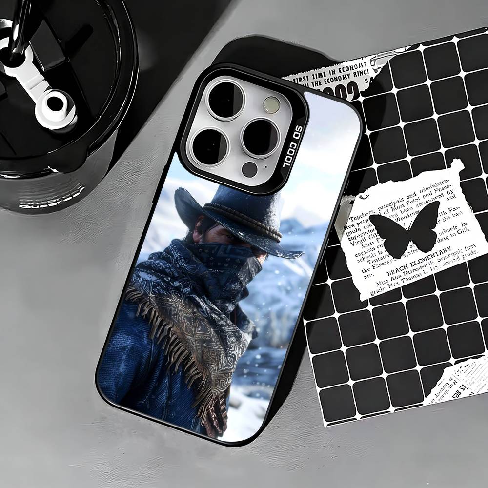 RDR2-Arthur Morgan Phone Case For iPhone 17,16,15,14,13,12,11 Plus,Pro Max,XS,Colored silver phone case