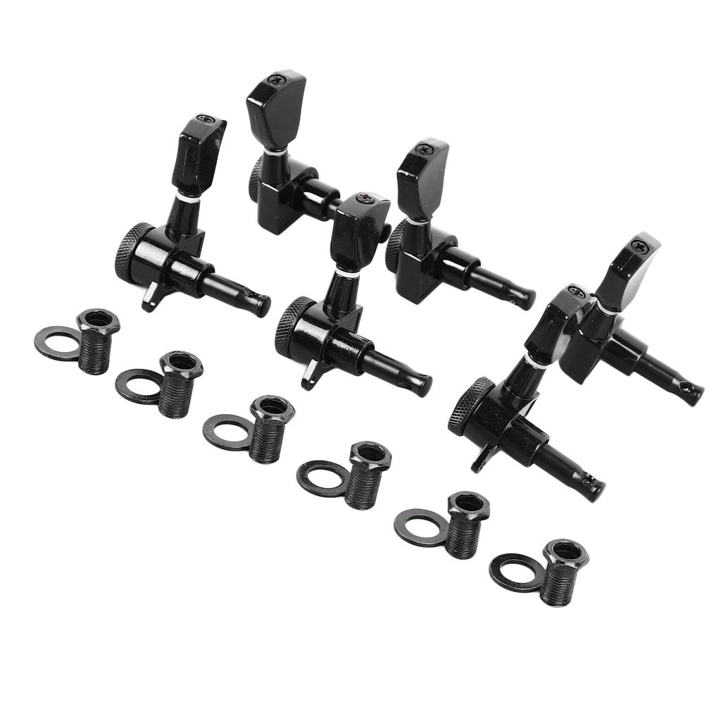 6PCS Guitar Locking Tuners Triangular Head String Tuning Key Pegs Machine Heads Replacement 3 Right 3 Left GC402A Black