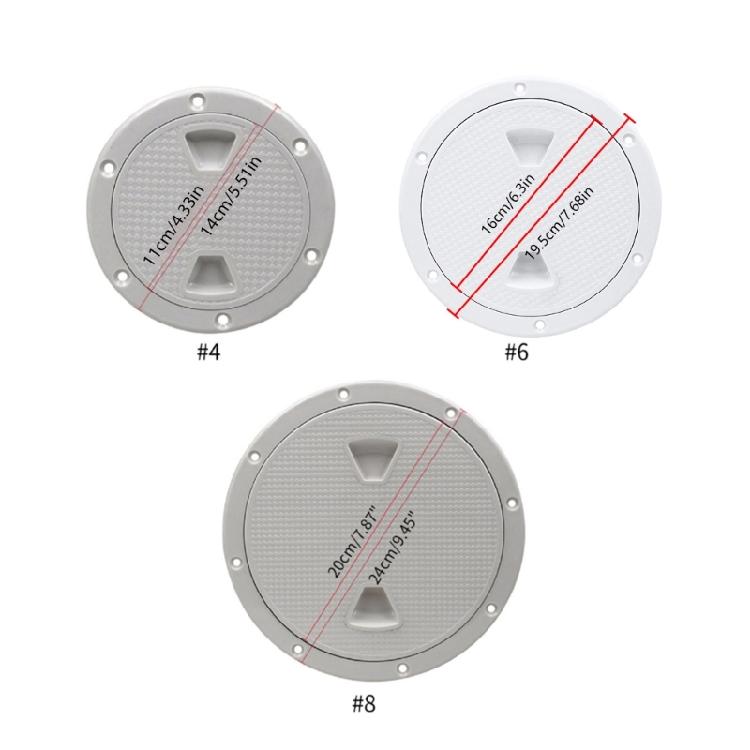 Round Hatch Cover 4" 6" 8" Deck Plate Non-Slip Screw Out Deck Inspection Plate