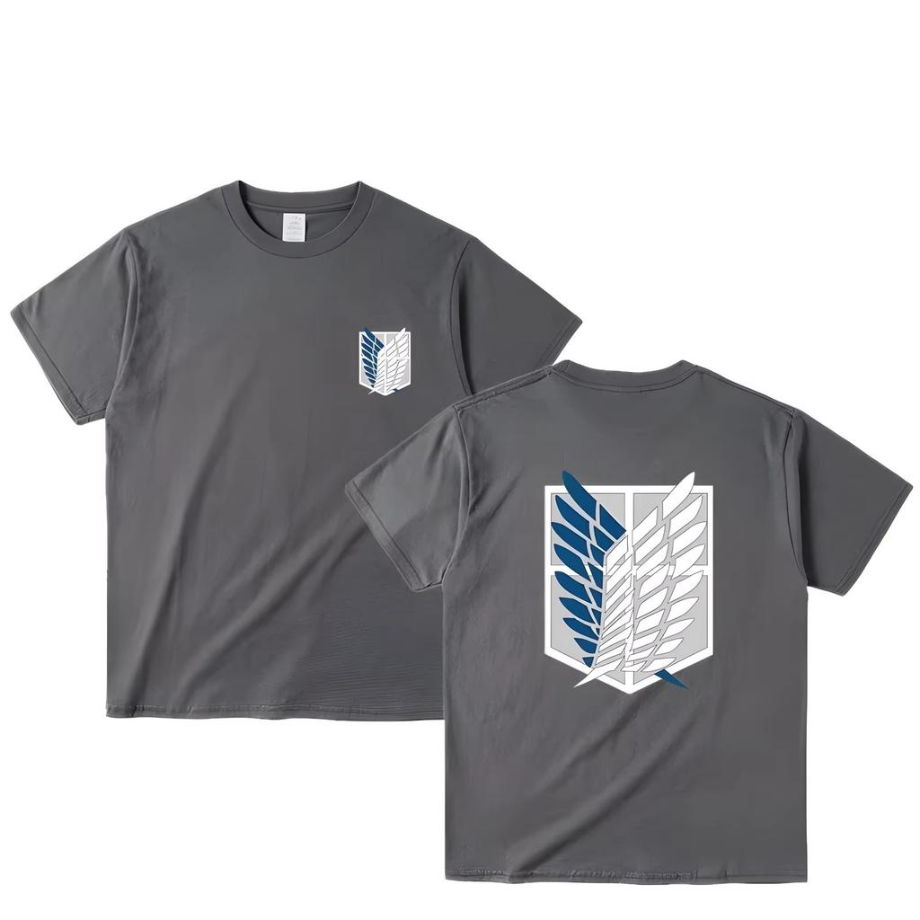 Attack on Titan T-shirt Wings of Freedom Short Sleeve Ackerman Mikasa Eren Jaeger Men High Quality Cotton Tops T Shirt