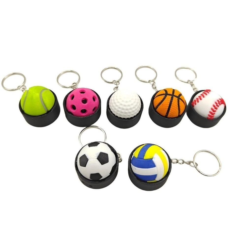 Sports Theme Stress Relief Keychain Spherical Button Clicker Keychain Daily Carry