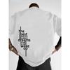 European Size Men's Breathable Casual T-Shirt with Letter Print Suitable for Daily Commute & Streetwear, Short Sleeve Crew Neck Regular Fit Tee