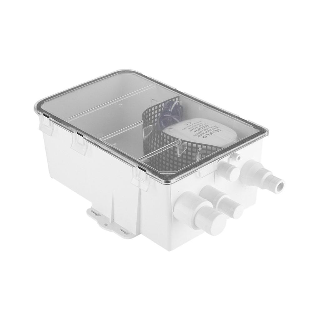 Shower Sump System Pump Drain Kit,12V 750GPH Multi-port Inlet for Caravan//Boat