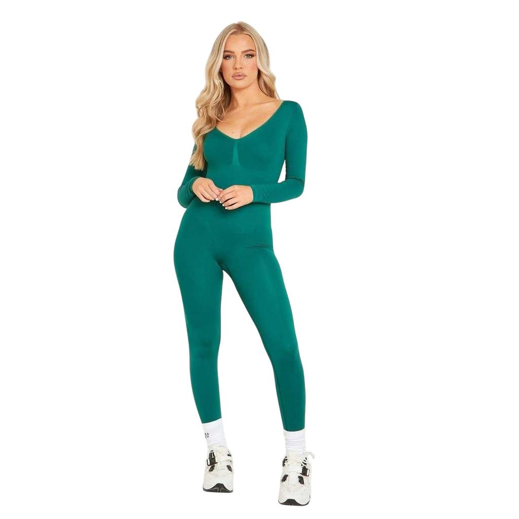 Missy Empire Womens/Ladies Plunge Bodycon Long-Sleeved Jumpsuit