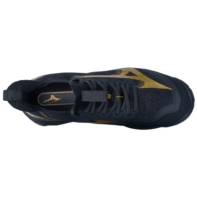 Mizuno Wave Lightning Neo 2 Bequeme Stoßdämpfung Rutschfest Langlebig Low Top Volleyballschuhe Herren Sneaker Schwarz Gold V1GA220241