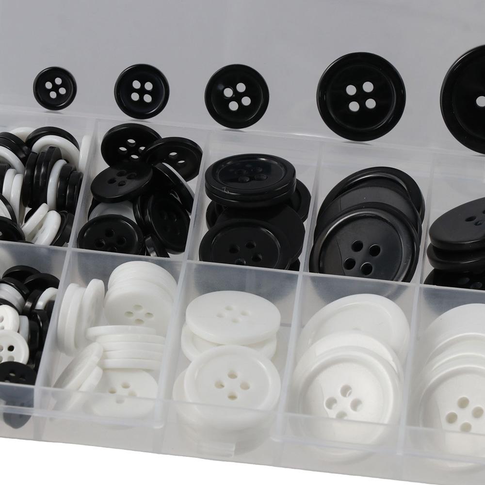 160 PCS 4-Hole Buttons Resin Large White Buttons DIY Craft Projects Resin Button  Holiday Decoration