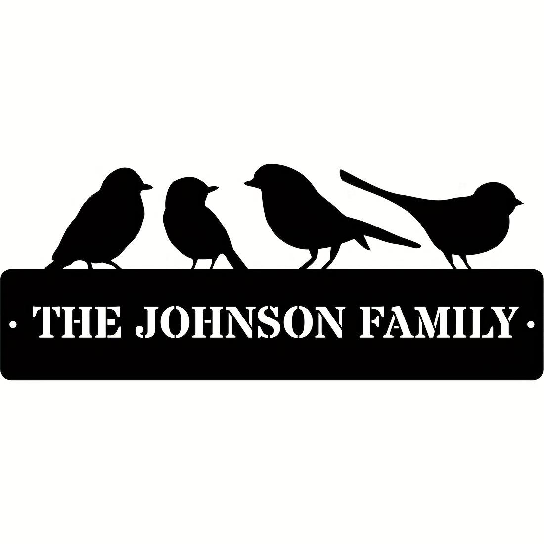 

Personalized Metal Wall Art Birds on Wires Custom Last Name Sign Indoor Outdoor Cottage Decor