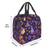 One Arcane Witch Hat Pattern Insulated Lunch Bag for Women Children Portable Food Boxes Thermal Lunch Box Tote