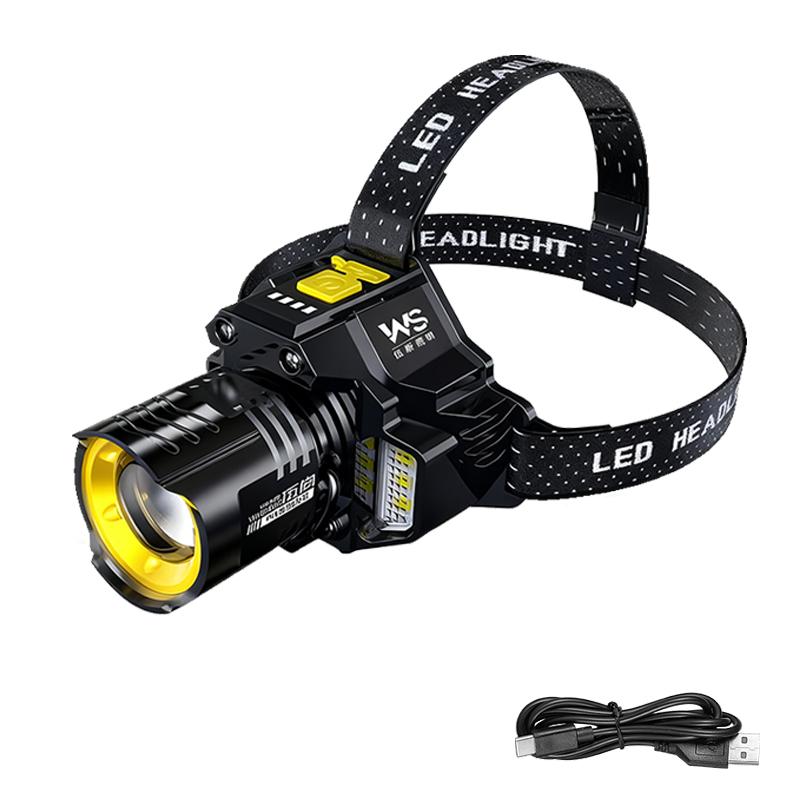 Rechargeable LED Sensor Headlamp Super Bright Zoomable Torch Outdoor Camping Fishing COB Floodlight Portable Working Headlamp