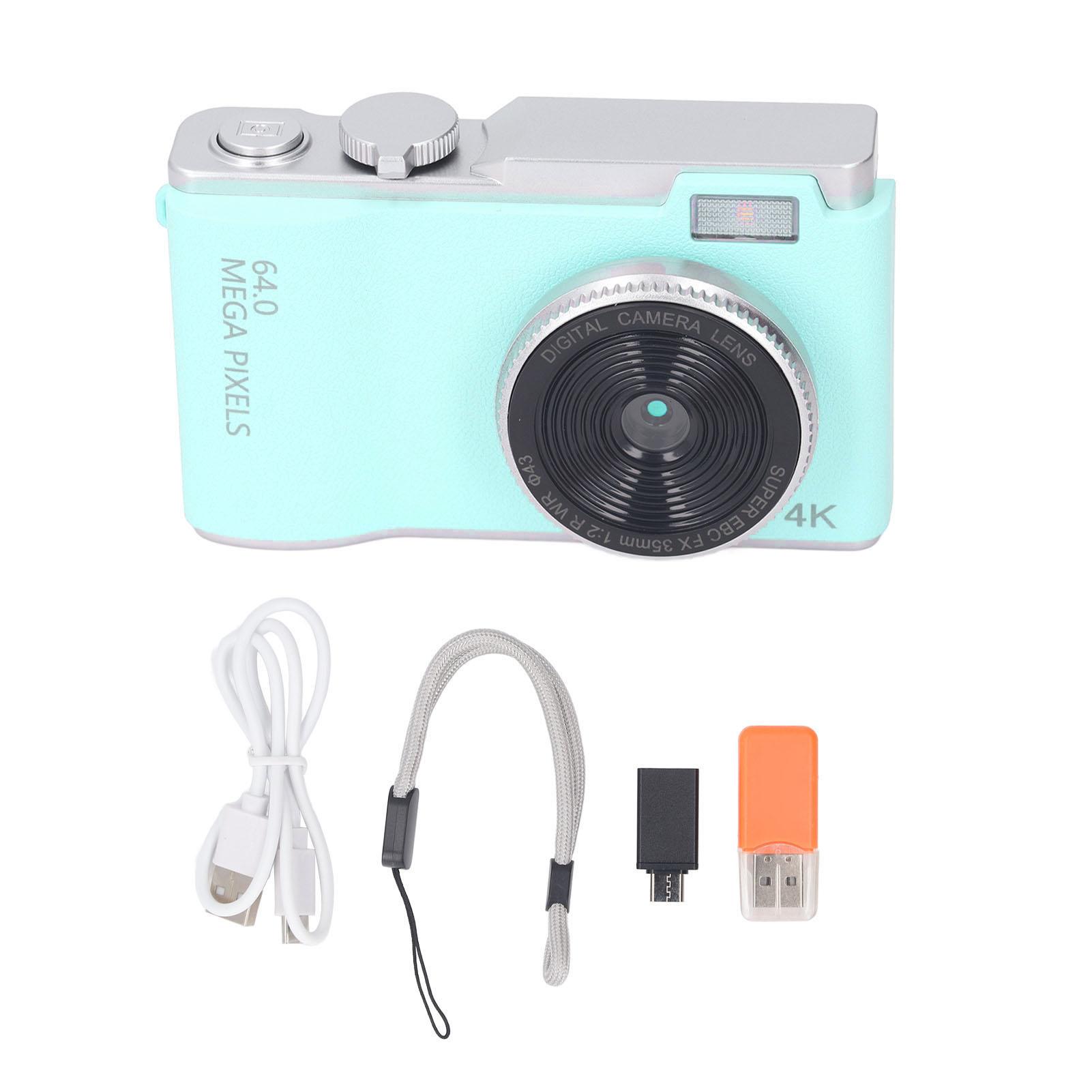 

Цифрова камера 48MP 1080P Цифрове збільшення 16X Дисплей HD 2,4 дюйма Передня та задня подвійні лінзи типу C Chargi Light Green